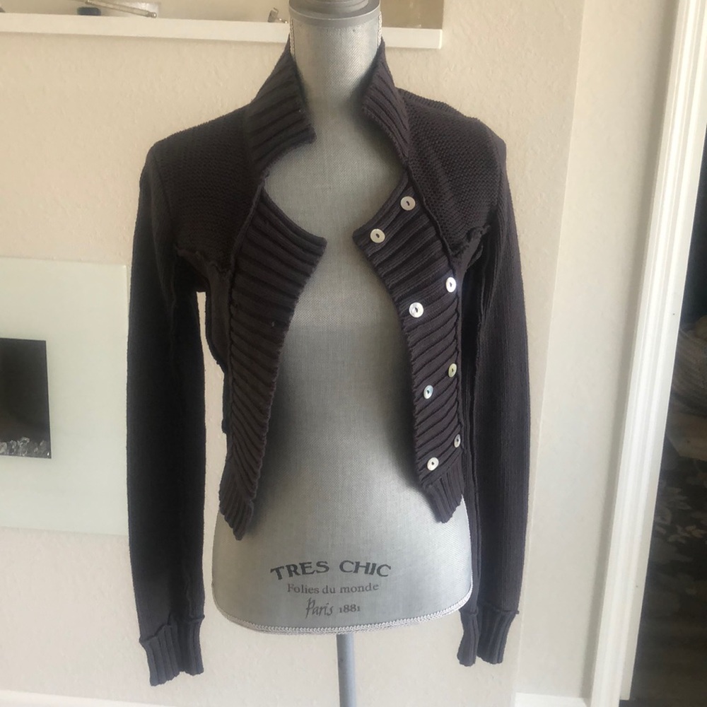 Free People grey plum shrug sweater